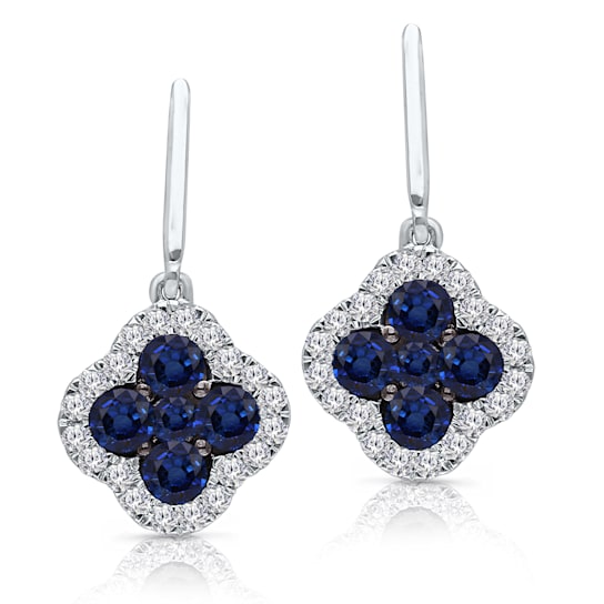 KALLATI White Gold "Heirloom" 1.60ctw Sapphire Earrings