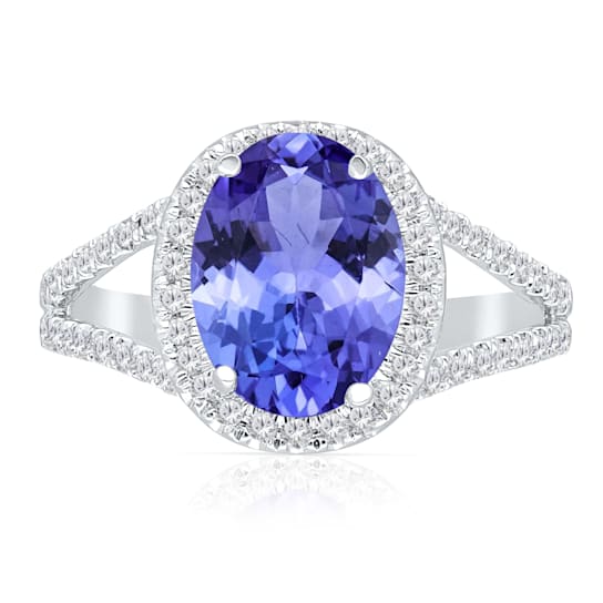 KALLATI White Gold 3.45 ctw Tanzanite and Diamond Ring