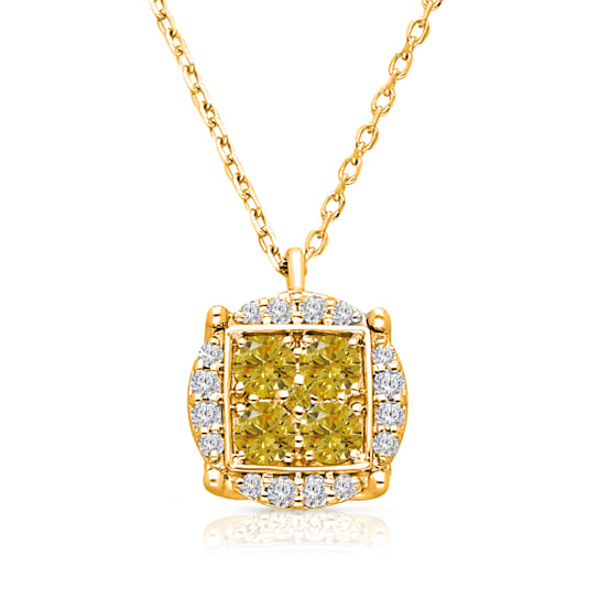 KALLATI Yellow Gold "Sunset" 0.60ct White & Natural Yellow
Diamond Necklace