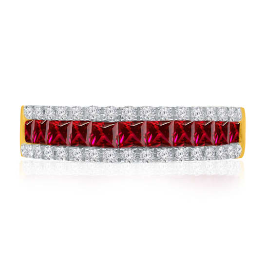 KALLATI Yellow Gold 1.45 ctw Ruby and Diamond Ring