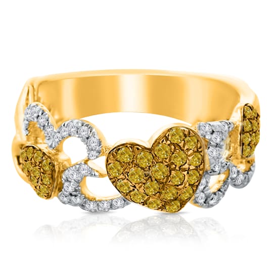 KALLATI Yellow Gold "Sunset" 0.45ct White & Natural Yellow
Diamond Ring