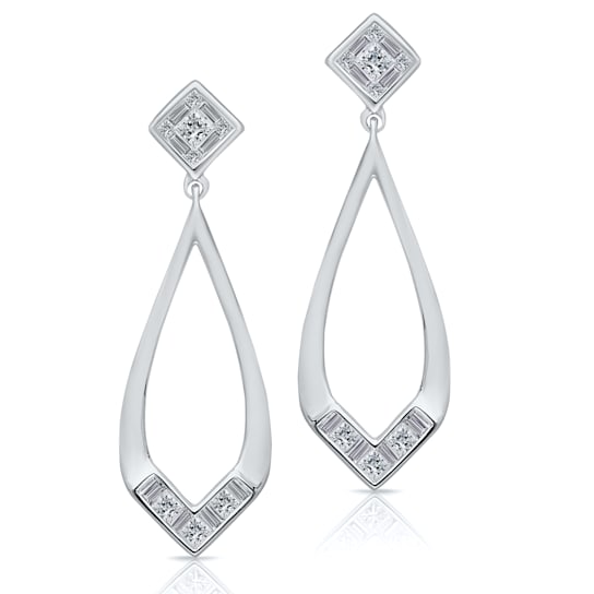 KALLATI 14K White Gold "Princesse Royale" 0.75ctw Diamond Earrings