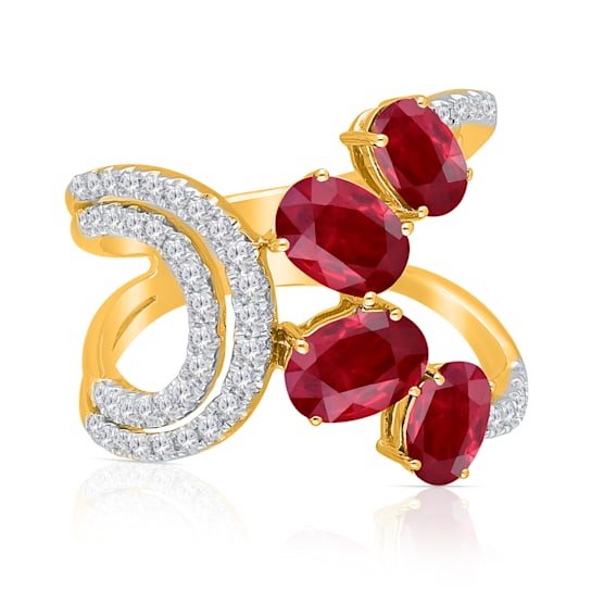 KALLATI Yellow Gold 3.35 ctw Ruby and Diamond Ring