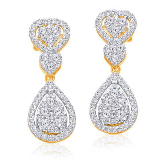 KALLATI 14K Yellow Gold "Eternal" 1.25ct Diamond Earrings