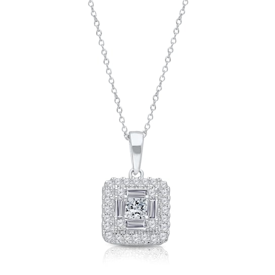 KALLATI White Gold "Princesse Royale" 0.60ct Princess White
Diamond Pendant