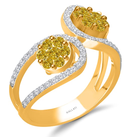 KALLATI Yellow Gold "Sunset" 0.90 ct White & Natural
Yellow Diamond Ring