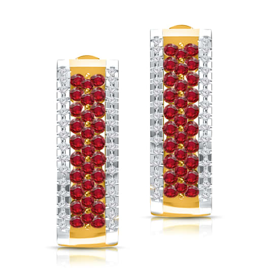 KALLATI Yellow Gold "Heirloom" 1.40ctw Ruby Earrings