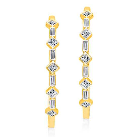 KALLATI 14K Yellow Gold "Legendary" 0.85ct Hanging Diamond Earrings