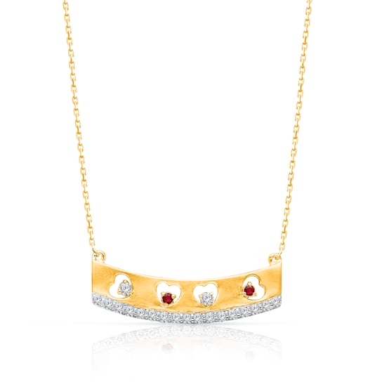 KALLATI Yellow Gold "Eternal" 0.20 ct Ruby Necklace