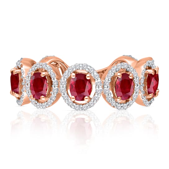 KALLATI Rose Gold 1.25 ctw Ruby and Diamond Ring