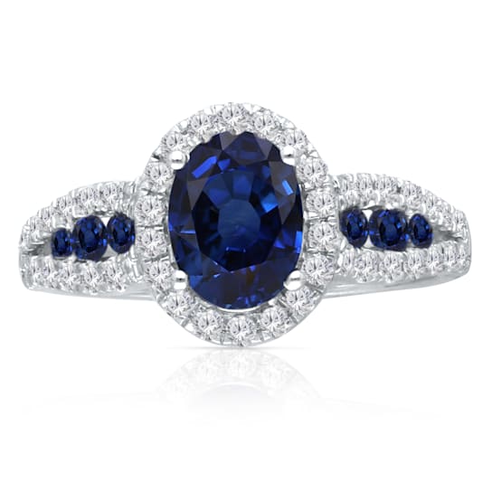 KALLATI White Gold 2.10 ctw Sapphire and Diamond Ring