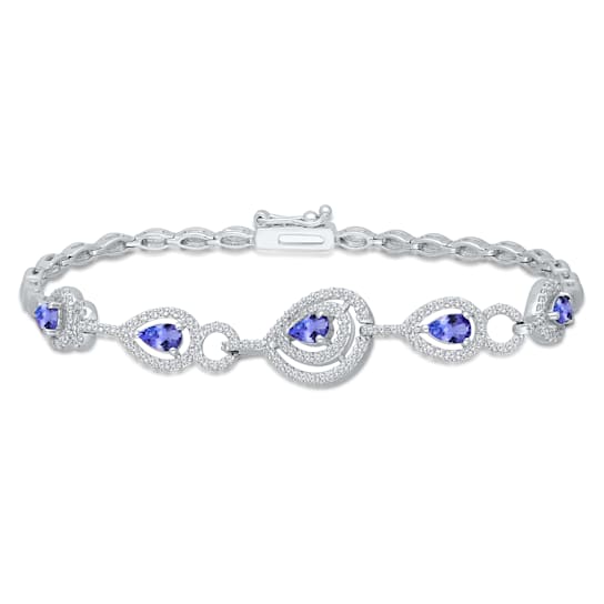 KALLATI 14K White Gold "Renaissance" 7.70ctw Tanzanite and
Diamond Bracelet