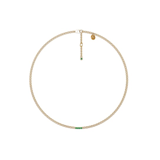 Grass Collection - Gold Over Sterling Silver Necklace – 5 Intense Green
Natural Emeralds