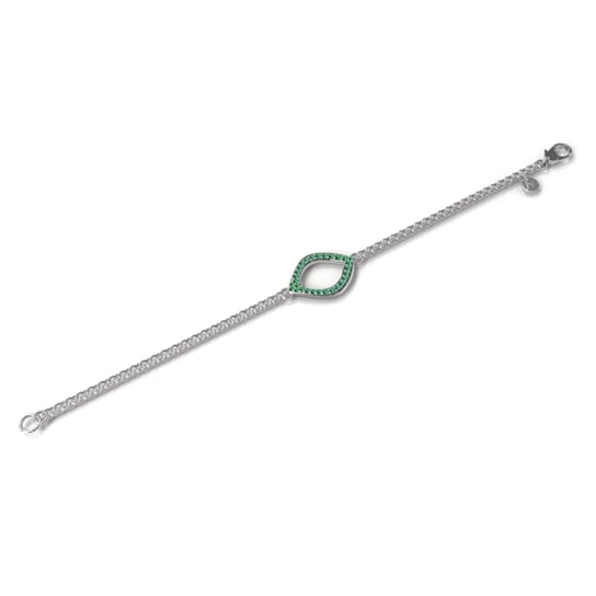 Rose Leaf Collection - Sterling Silver Bracelet – 29 Natural Emeralds