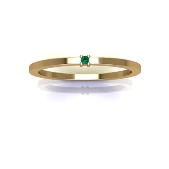 Grass Collection - Gold Over Sterling Silver Ring  – 1 Intense Green
Natural Emerald
