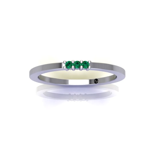 Grass Collection Ring  – 3 Intense Green Natural Emeralds