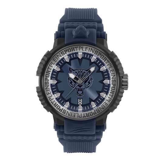 Tiger Power Blue Dial Silicone Strap Watch