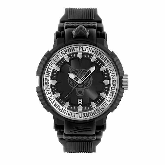 Tiger Power Black Dial Silicone Strap Watch