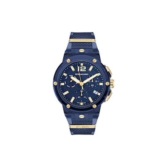 F-80 Translucent Blue Dial Chronograph Watch