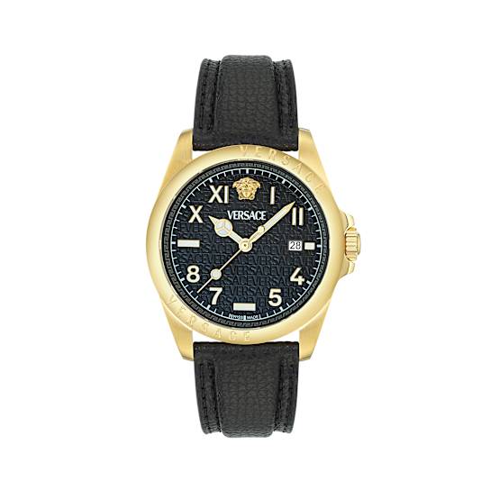 Versace Anteo IP Yellow Case Leather Watch