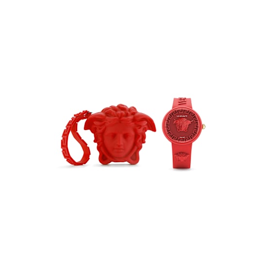 Versace Medusa Pop Red Silicone Strap Watch