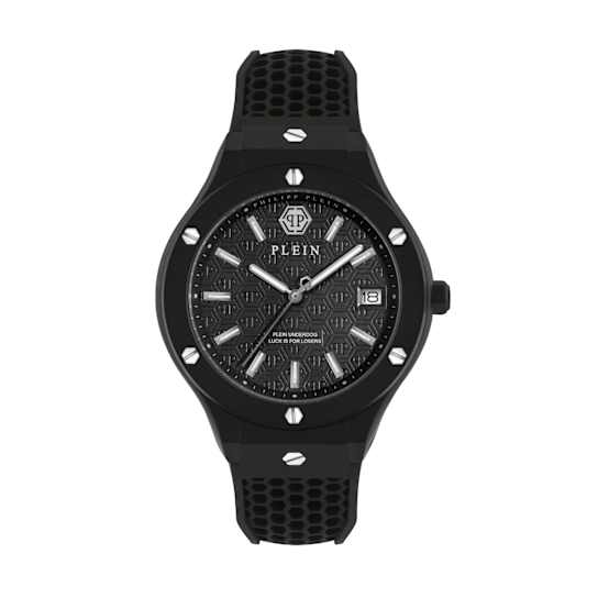Plein Underdog Black Case and Dial Silicone Watch
