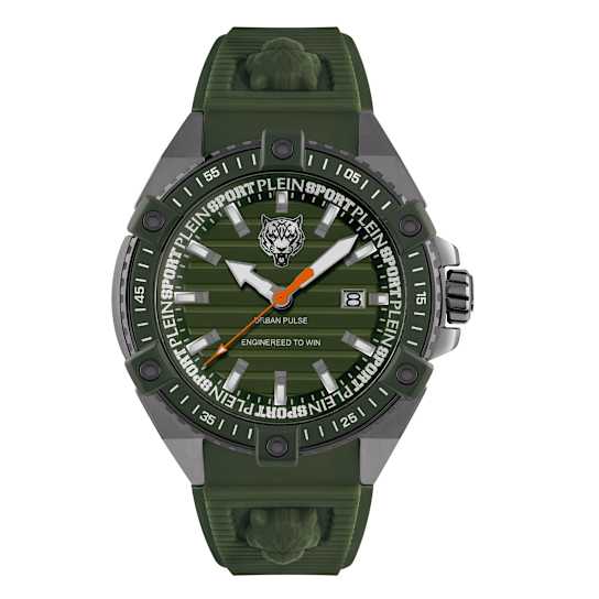 Urban Pulse Green Dial Silicone Strap Watch