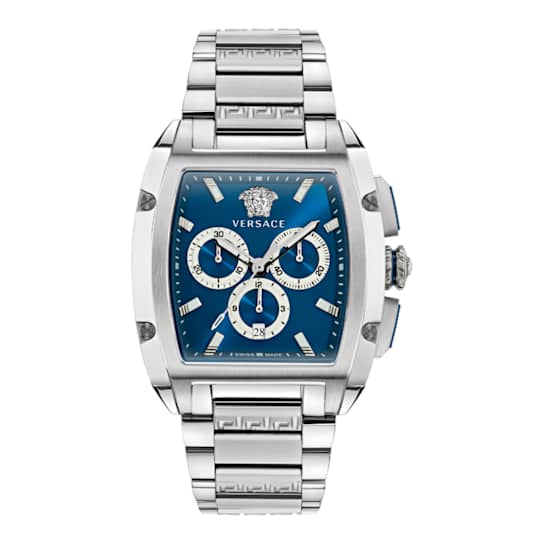 Versace Dominus Blue Dial Stainless Steel Chronograph Watch