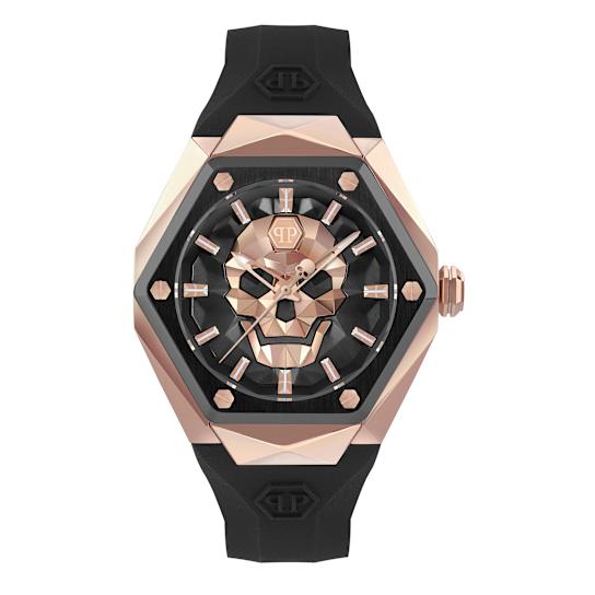 The $kull Spikes Black Dial Silicone Strap Watch