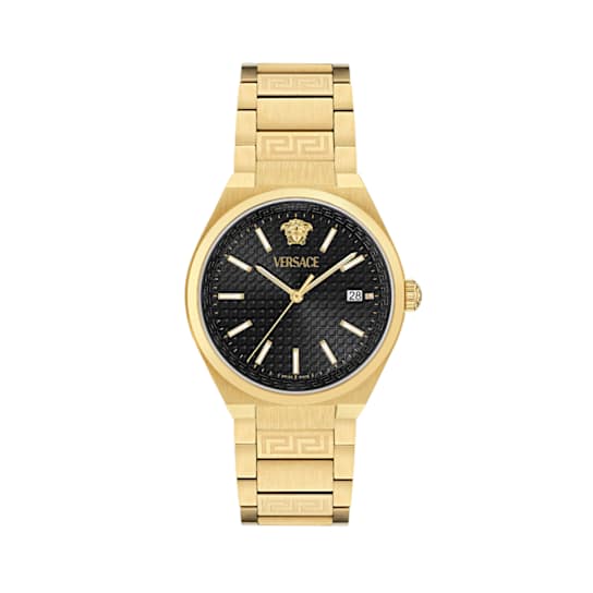 V-Auria Black Dial Yellow Stainless Steel Bracelet Watch