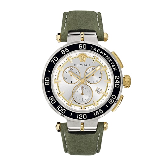 Versace Greca Chrono Chronograph Strap Watch