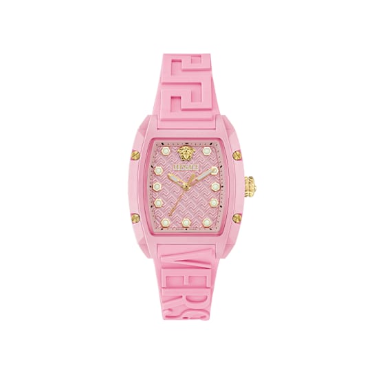Versace Dominus Ecoceramic Pink Dial Watch
