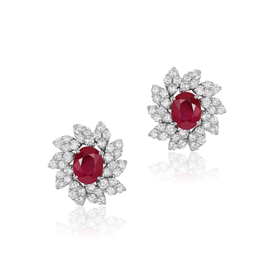 Andreoli Ruby And Diamond Earrings