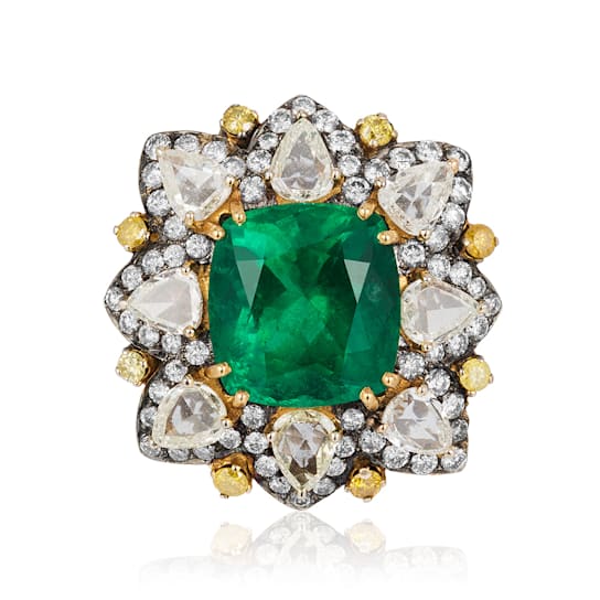 Andreoli Emerald And Diamond Ring