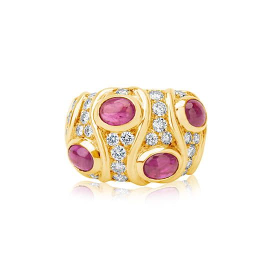 Andreoli Cabochon Ruby And Diamond Ring