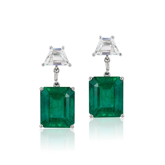 Andreoli Emerald And Diamond Earrings