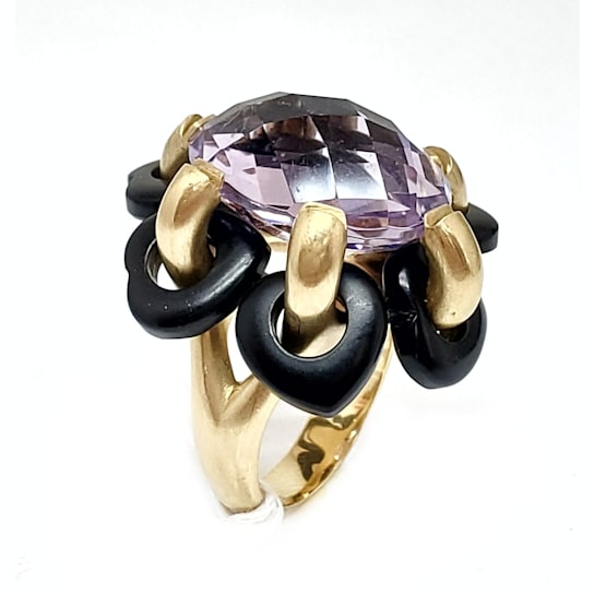 Andreoli Onyx Amethyst Ring