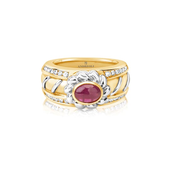 Andreoli Ruby And Diamond Dome Ring