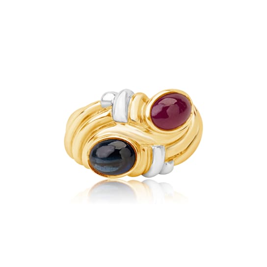 Andreoli Sapphire And Ruby Bypass Ring