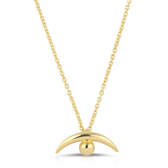 14k Yellow Gold Overlay on Brass Eclipse Necklace