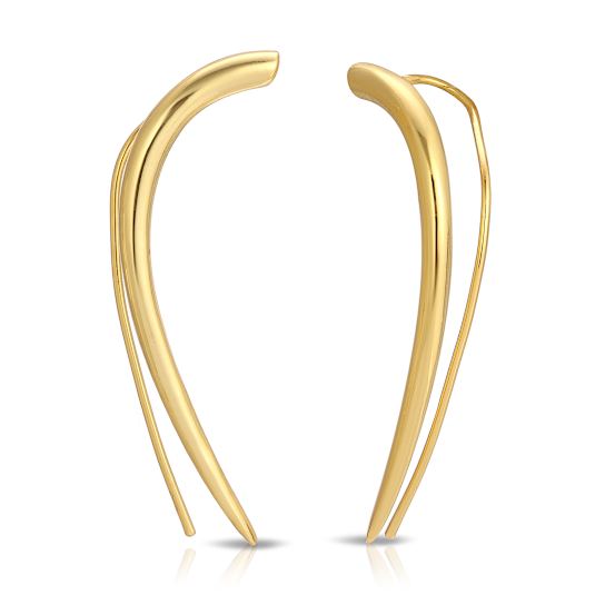 14k Yellow Gold Overlay on Brass Sleek Talon Ear Climber