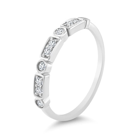 18K White Gold Diamond Ring  .18ctw