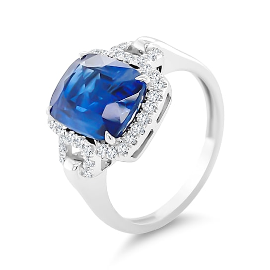 18K White Gold Kyanite and Diamond Ring 3.70ctw
