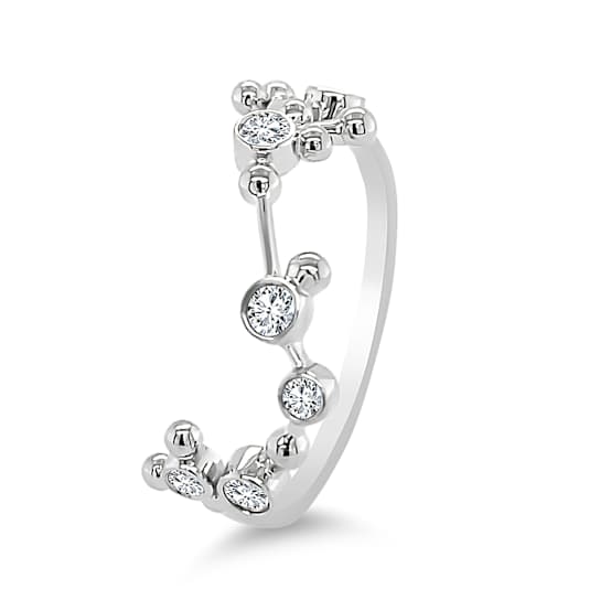 18K Gold Scorpio Zodiac Constellation Ring .19ctw