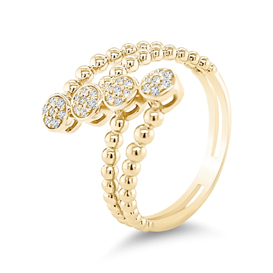 18K Yellow Gold Diamond Multi-Row Ring .15ctw