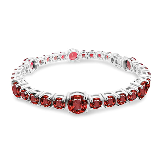 5.00mm and 8.00mm Garnet sterling silver Bracelet