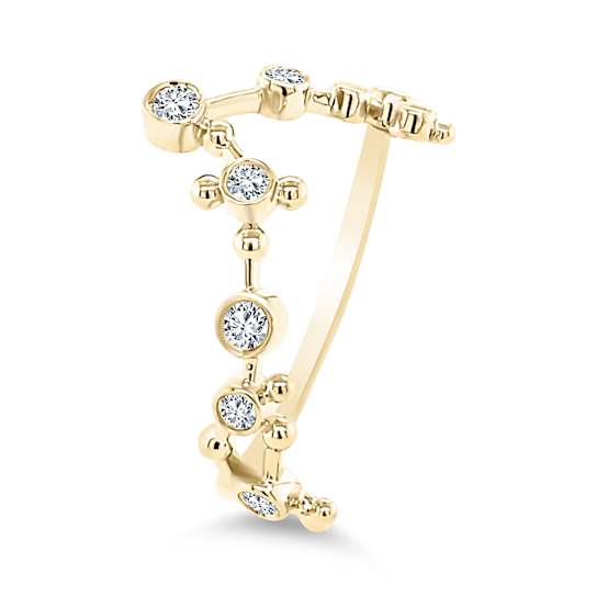 18K Gold Diamond Pisces Zodiac Constellation Ring .18ctw