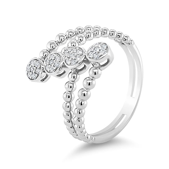 18K White Gold Diamond Multi-Row Ring .15ctw