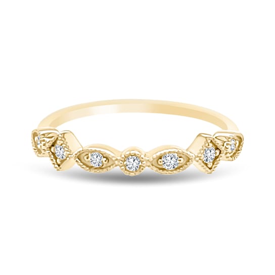 18K Petite Yellow Gold Diamond Ring  .14ctw