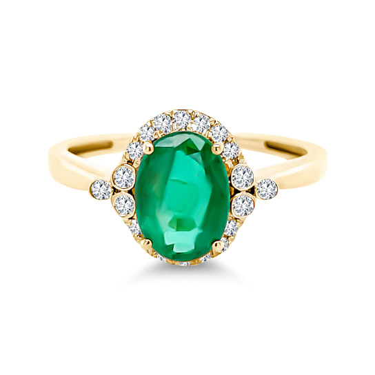 14K Yellow Gold Emerald and Diamond Ring 1.60ctw